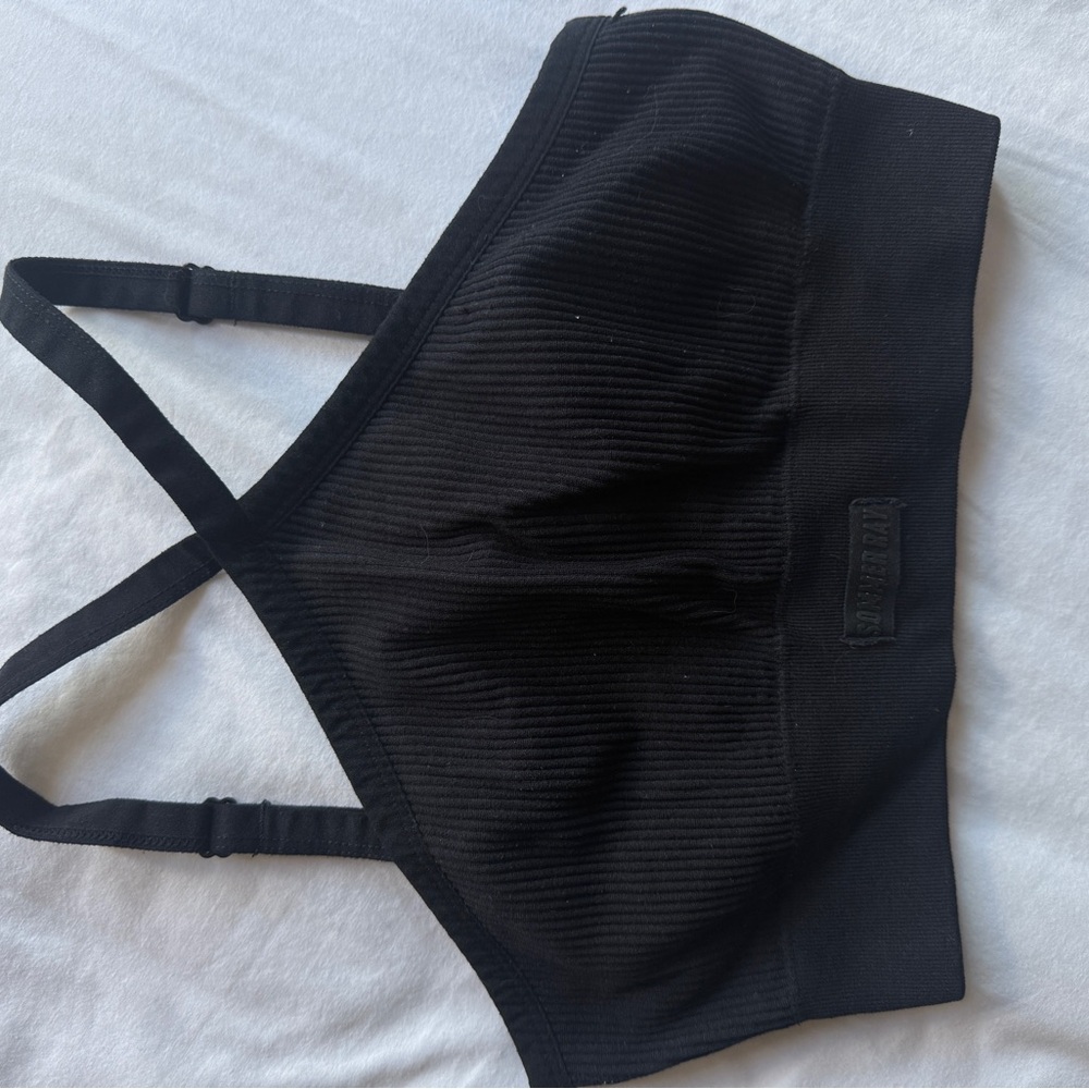 Sommer Ray Black Ribbed Crop top